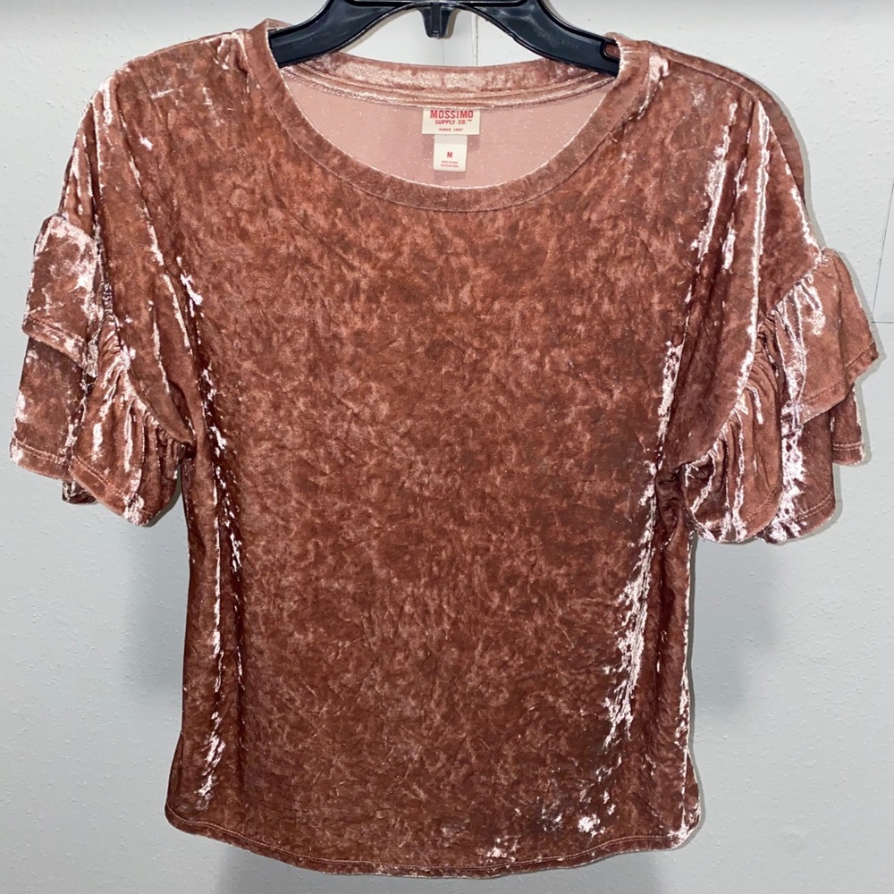 Mossimo Blush Pink Crushed Velvet top